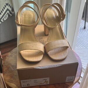 J. Crew Beige Block Heel Sandals
